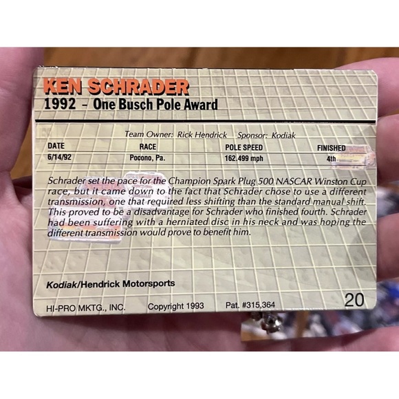 Ken Schrafer #25 Pole Winners Collectors Cards Lot of 16 Nascar 1993 3D MINT! - Picture 5 of 5